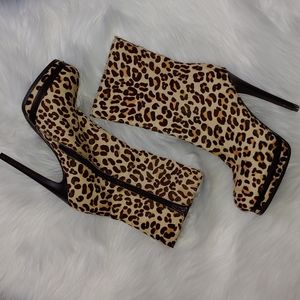 Kelsi Dagger Leopard print heel booties